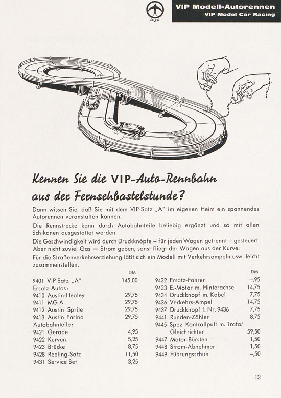 Seite 13 DUX Modellbau Flugmodelle Katalog 1960