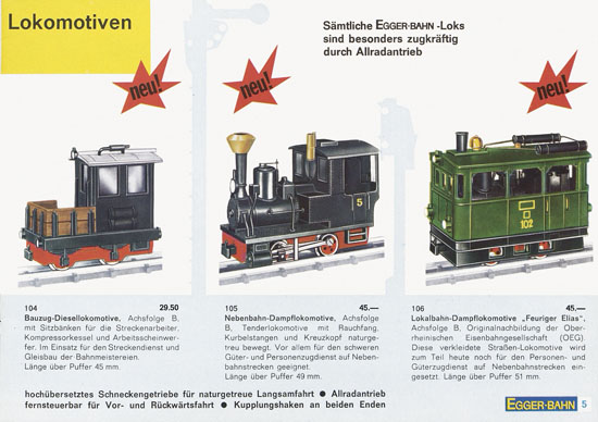 Seite 5 Egger-Bahn Katalog 1965-1966