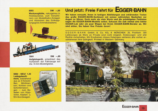 Egger-Bahn Katalog 1966-1967