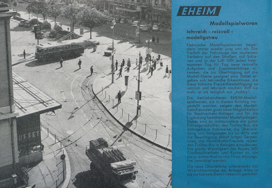Seite 2 Eheim Modellspielwaren H0 Katalog 1962