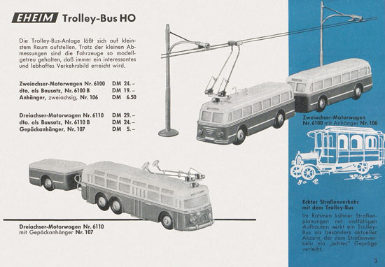 Seite 3 Eheim Modellspielwaren H0 Katalog 1962