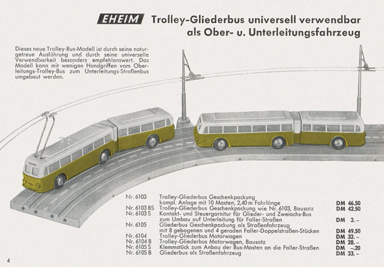 Eheim Modellspielwaren H0 Katalog 1962