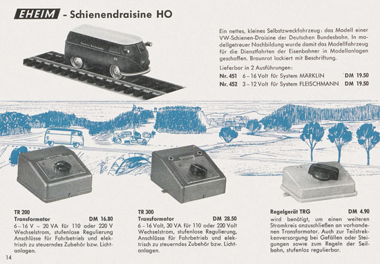 Seite 14 Eheim Modellspielwaren H0 Katalog 1962