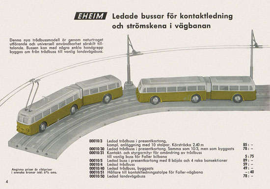 Seite 4 Eheim Modeller H0 Sverige 1962