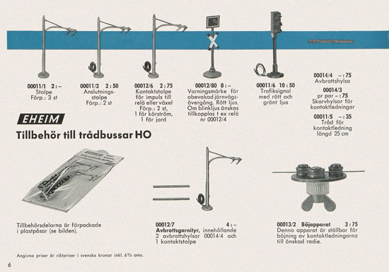 Eheim Modeller H0 Sverige 1962