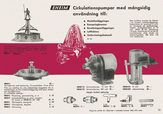 Eheim Modeller H0 Sverige 1962