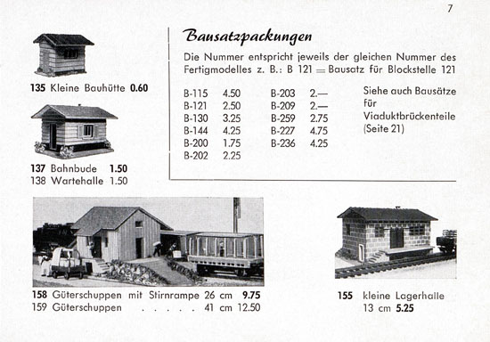 Seite 7 Faller Katalog Standard-Sortiment 1955