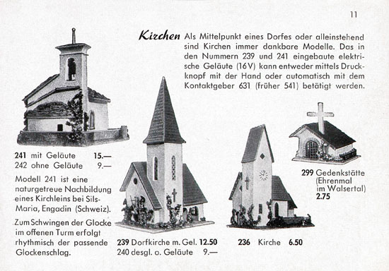 Seite 11 Faller Katalog Standard-Sortiment 1955