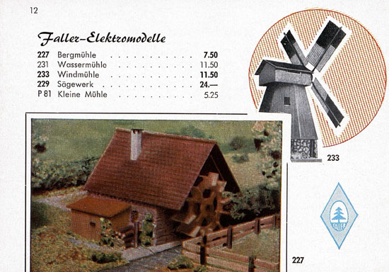 Seite 12 Faller Katalog Standard-Sortiment 1955