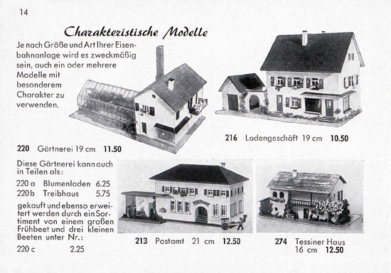 Seite 14 Faller Katalog Standard-Sortiment 1955