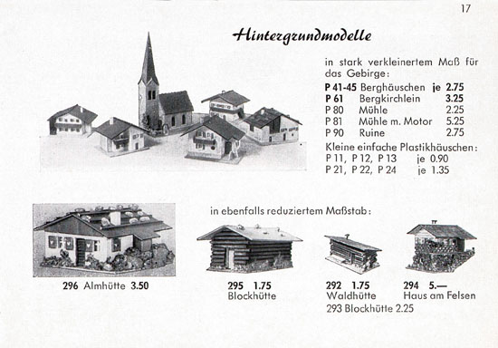 Seite 17 Faller Katalog Standard-Sortiment 1955