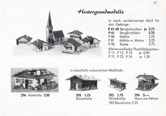 Faller Katalog Standard-Sortiment 1955