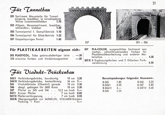 Seite 21 Faller Katalog Standard-Sortiment 1955