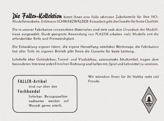 Seite 2 Faller Katalog 1955