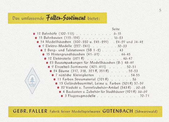 Seite 5 Faller Katalog 1956 856