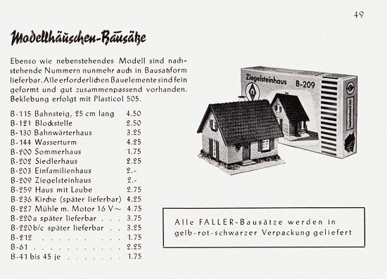 Seite 49 Faller Katalog 1956 856