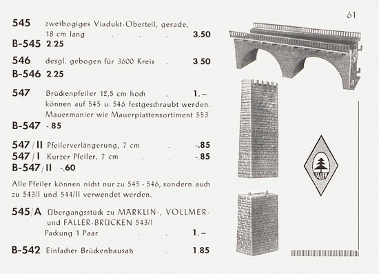 Seite 61 Faller Katalog 1956 856