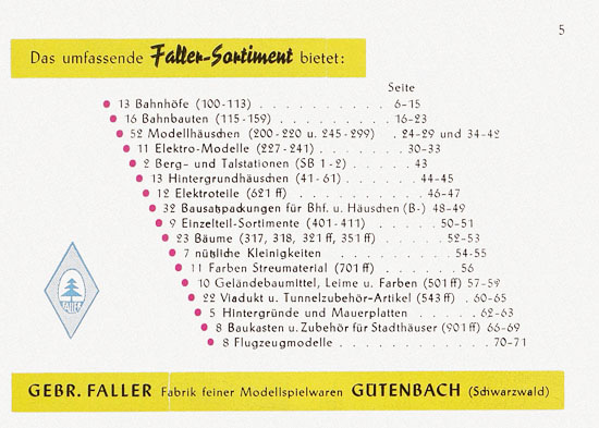Seite 5 Faller Katalog 1957 857
