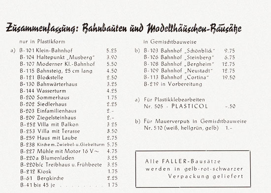 Seite 51 Faller Katalog 1957 857