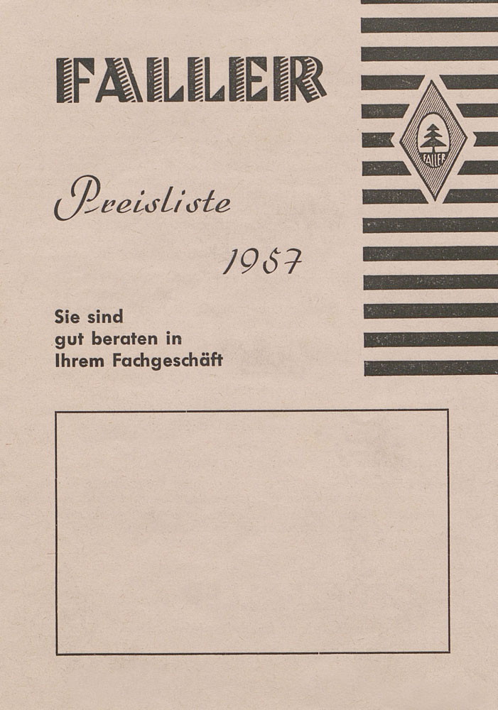 Faller Preisliste 1957