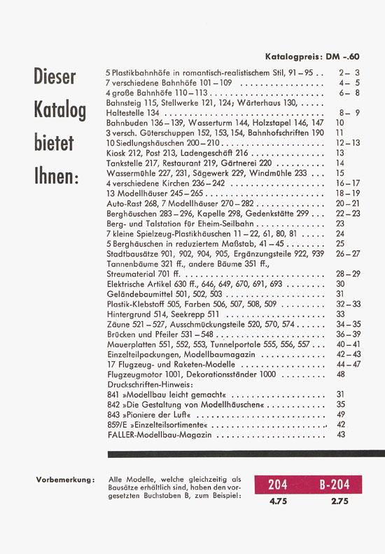 Seite 3 Faller Katalog 1959