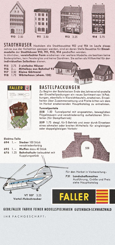 Seite 6 Faller Neuheiten-Katalog 1961