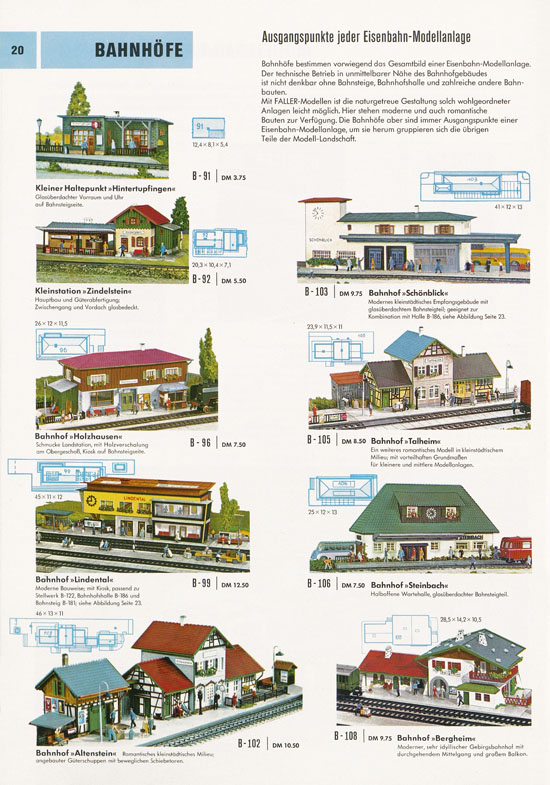 Seite 20 Faller Katalog 1969-1970