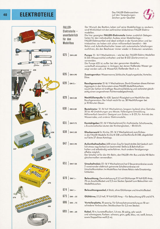 Seite 40 Faller Katalog 1969-1970