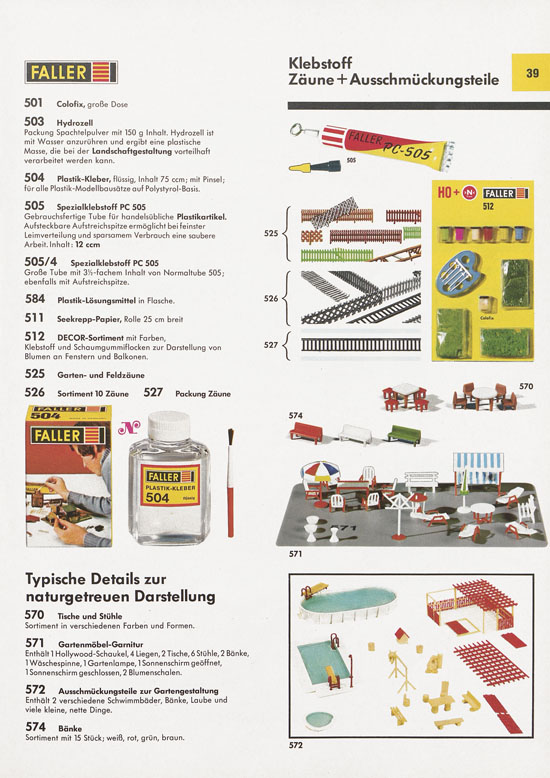 Seite 39 Faller Katalog 1971 871