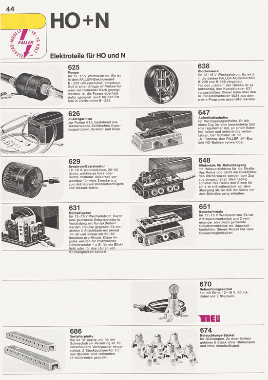 Seite 44 Faller Katalog 1975-1976 D875