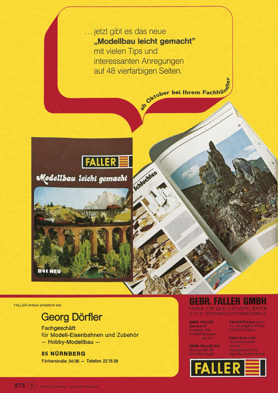 Faller Katalog 1975-1976 D875