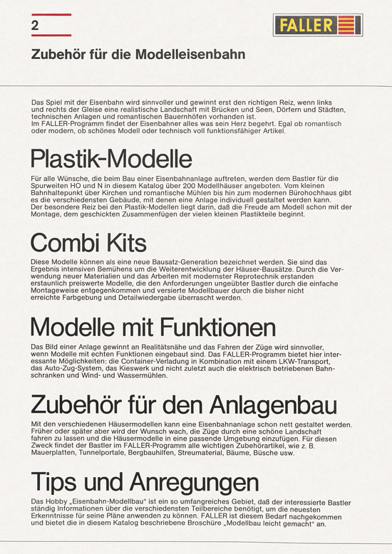 Seite 2 Faller Katalog 1976-1977 D876