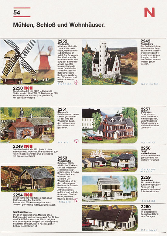 Seite 54 Faller Katalog 1976-1977 D876
