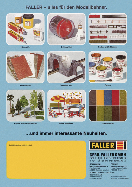 Seite 68 Faller Katalog 1976-1977 D876
