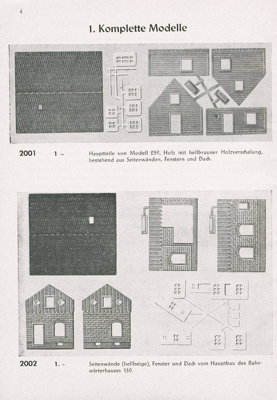 Faller Einzelteilsortimente E 859 1959