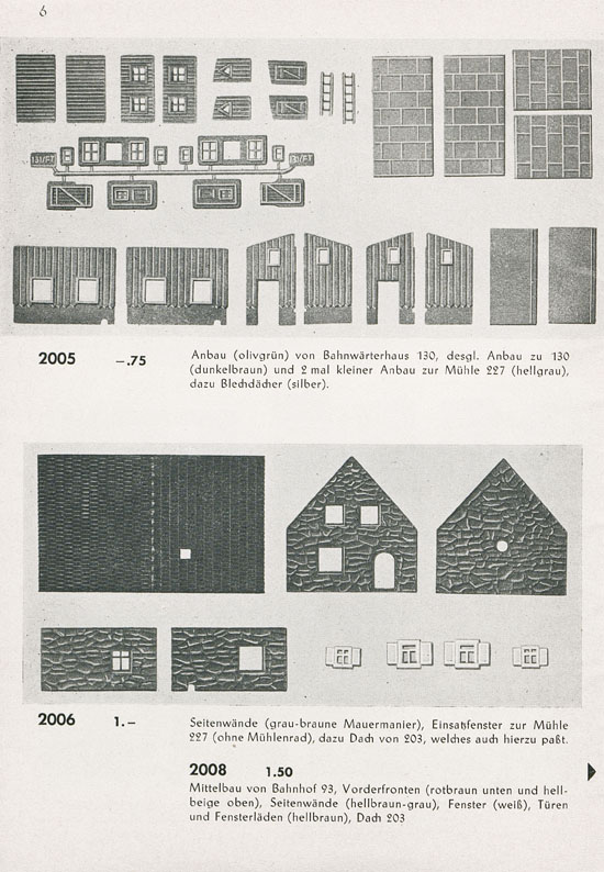 Faller Einzelteilsortimente E 859 1959