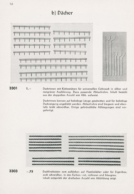 Faller Einzelteilsortimente E 859 1959