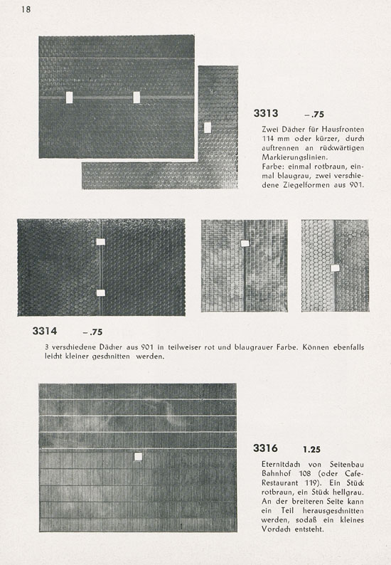 Faller Einzelteilsortimente E 859 1959