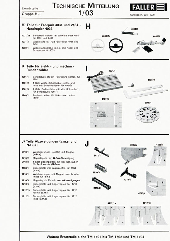 Faller Technische Mitteilung Nr. 1/03