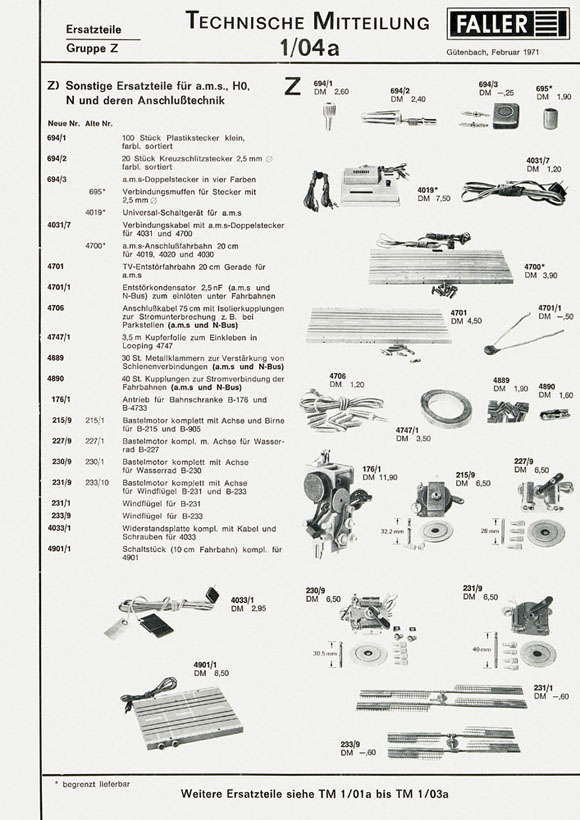 Faller Technische Mitteilung Nr. 1/04a