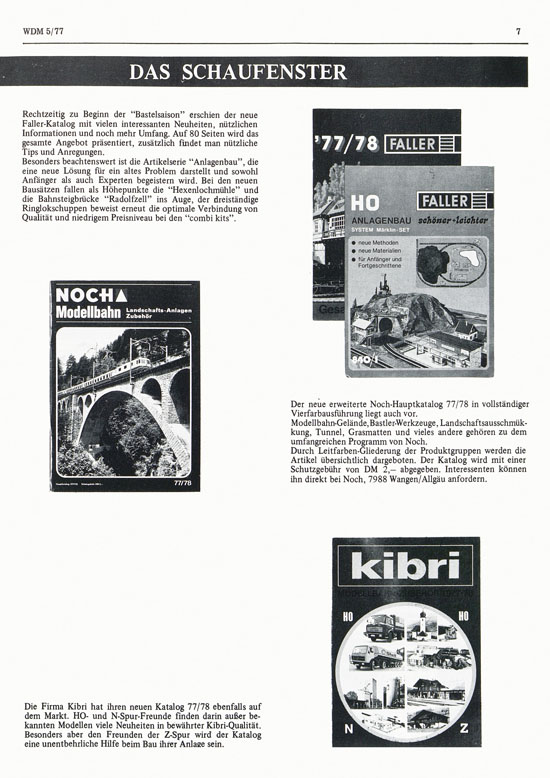 Welt der Modellbahn Nr. 5 Oktober 1977