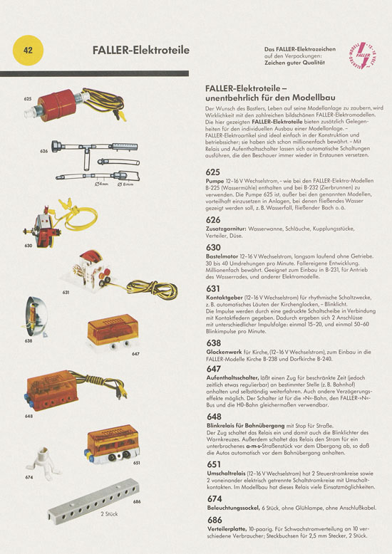 Seite 42 Faller Katalog 1972-1973 D872