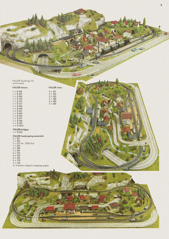 Faller Track Layout Plans H0 1970