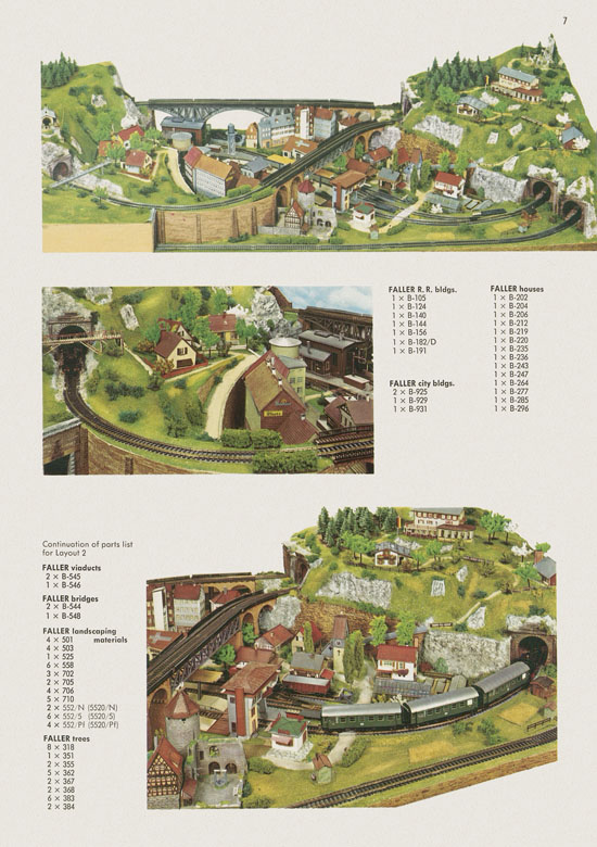 Faller Track Layout Plans H0 1970