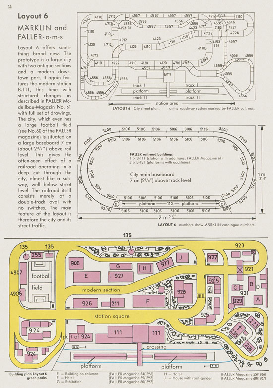 Faller Track Layout Plans H0 1970