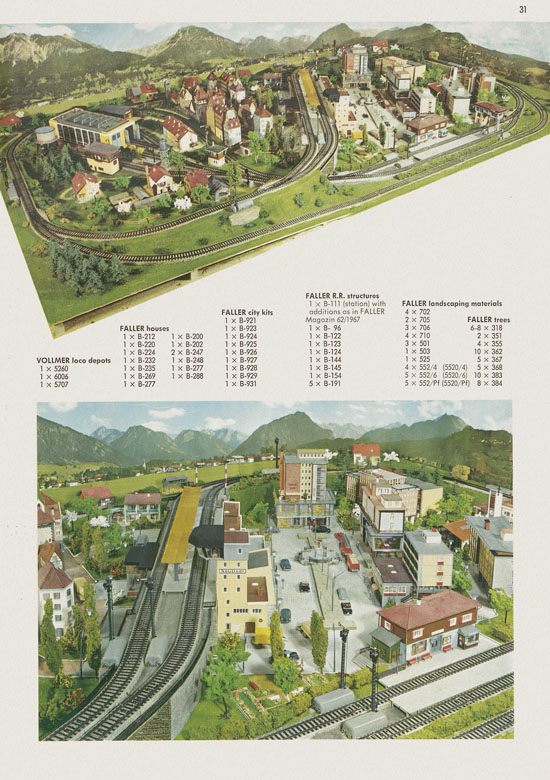 Faller Track Layout Plans H0 1970