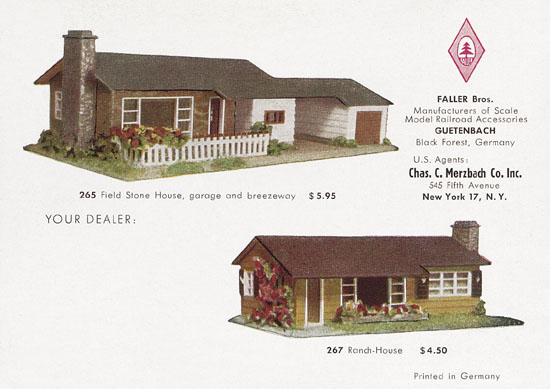 Seite 12 Faller catalogue U.S. Edition 1955-1956