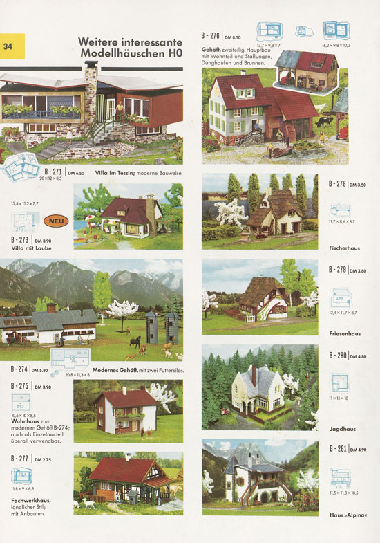 Seite 34 Faller Katalog 1970 D870