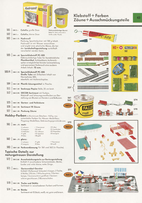 Seite 43 Faller Katalog 1970 D870