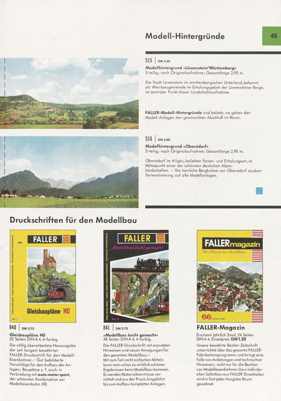 Seite 45 Faller Katalog 1970 D870